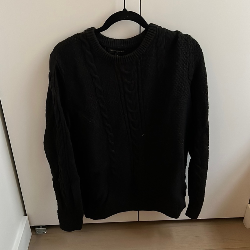 Banana Republic Woven Black Sweater